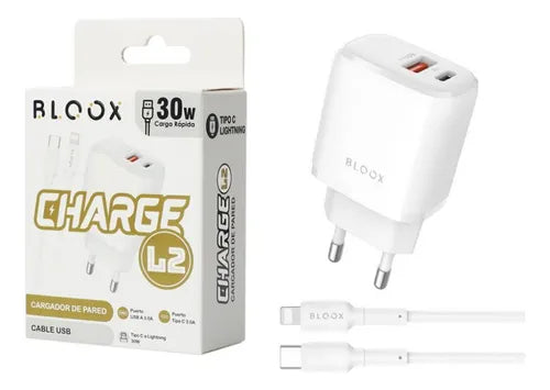 CARGADOR IPHONE BLOOX 30W L2
