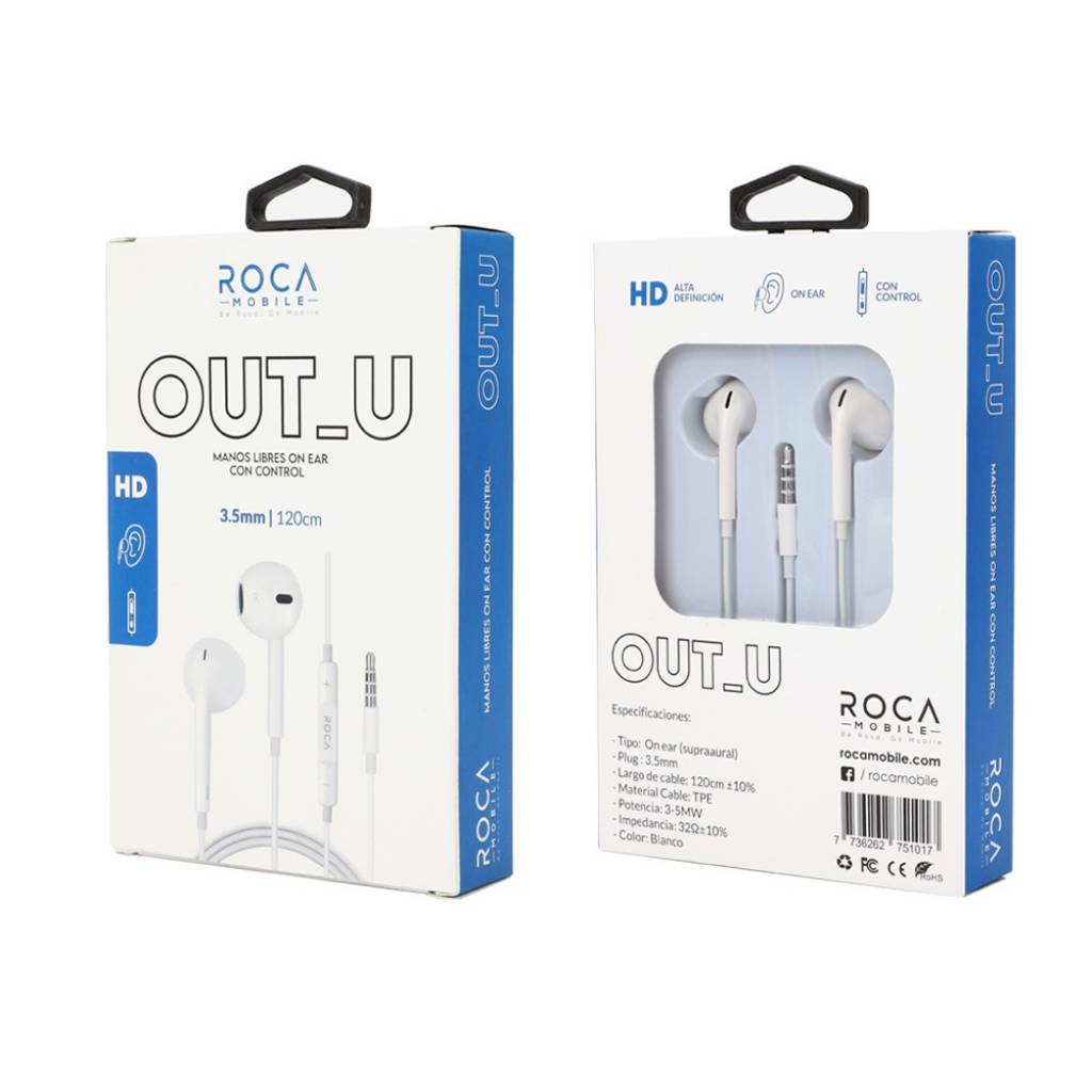 AURICULARES MANOS LIBRES ROCA OUT_U JACK 3.5MM