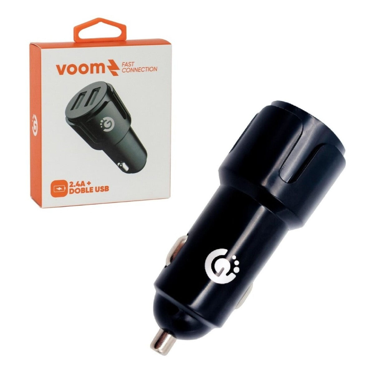 CARGADOR AUTO VOOM 2.4A + DOBLE USB