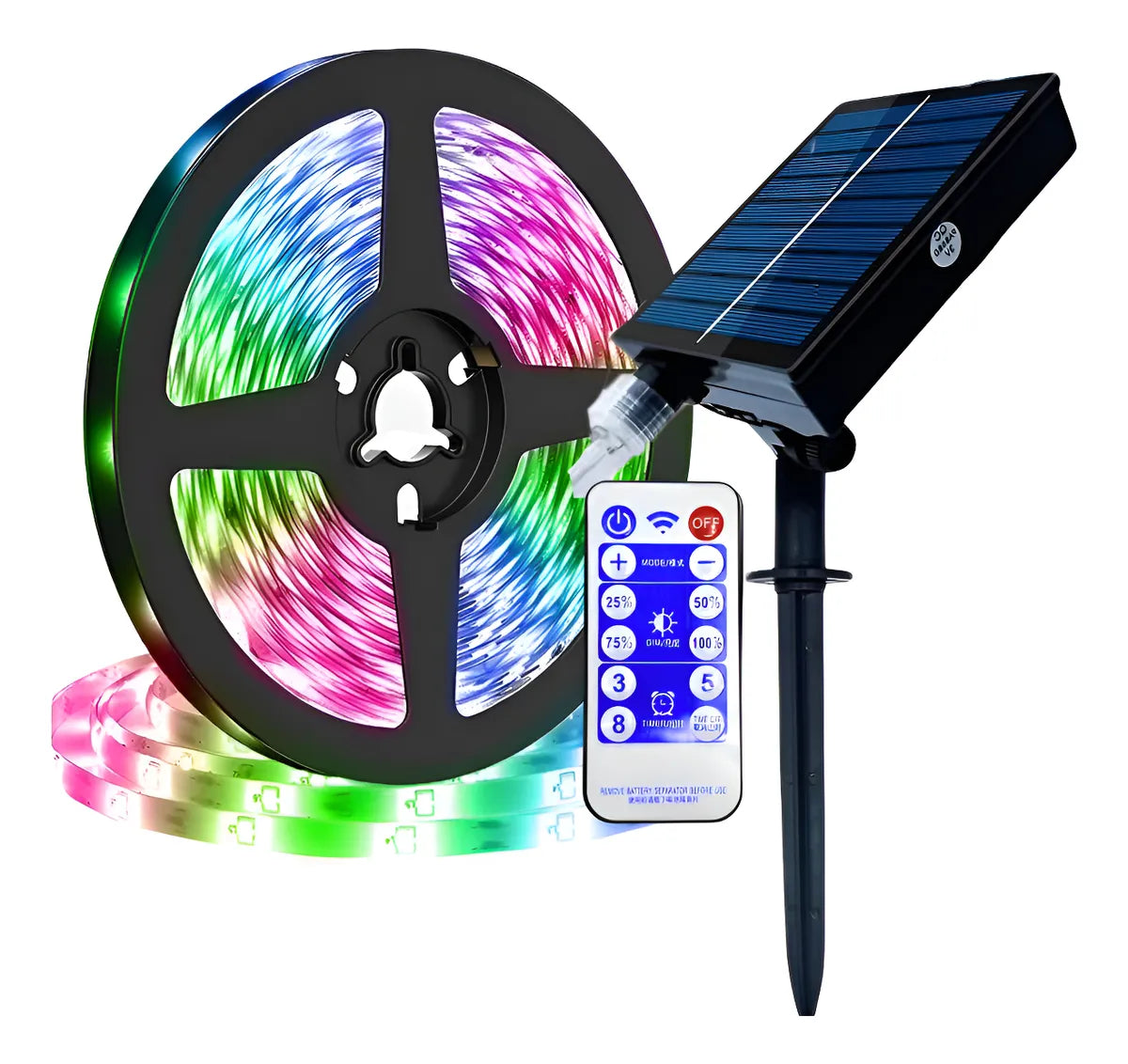 TIRA LED ENERGIA SOLAR 5M